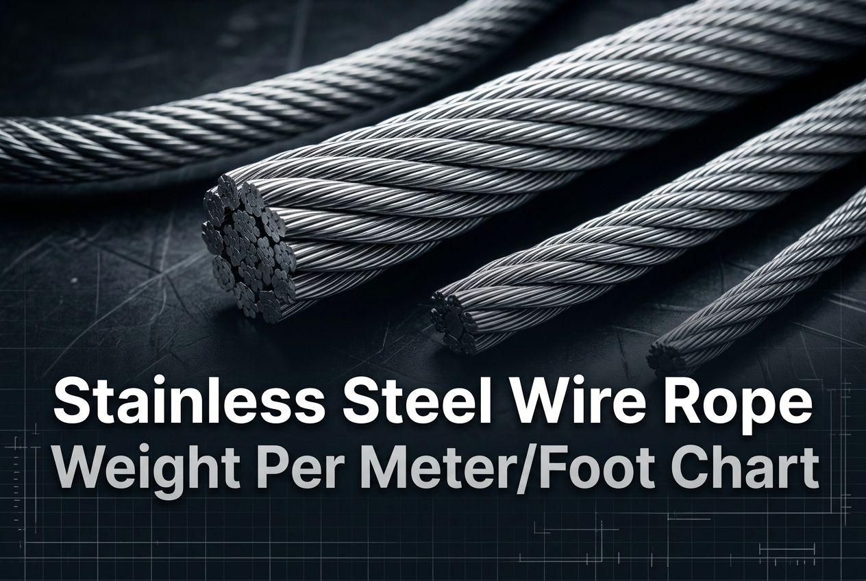 stainless steel wire rope weight chart per meter per foot table